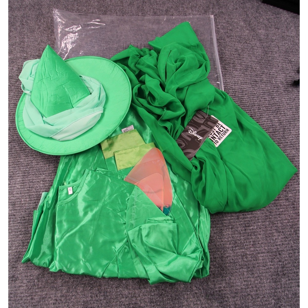 Disney Sleeping Beauty Fairy Fauna Costume Adult XL Green Dress Hat Cape NWT